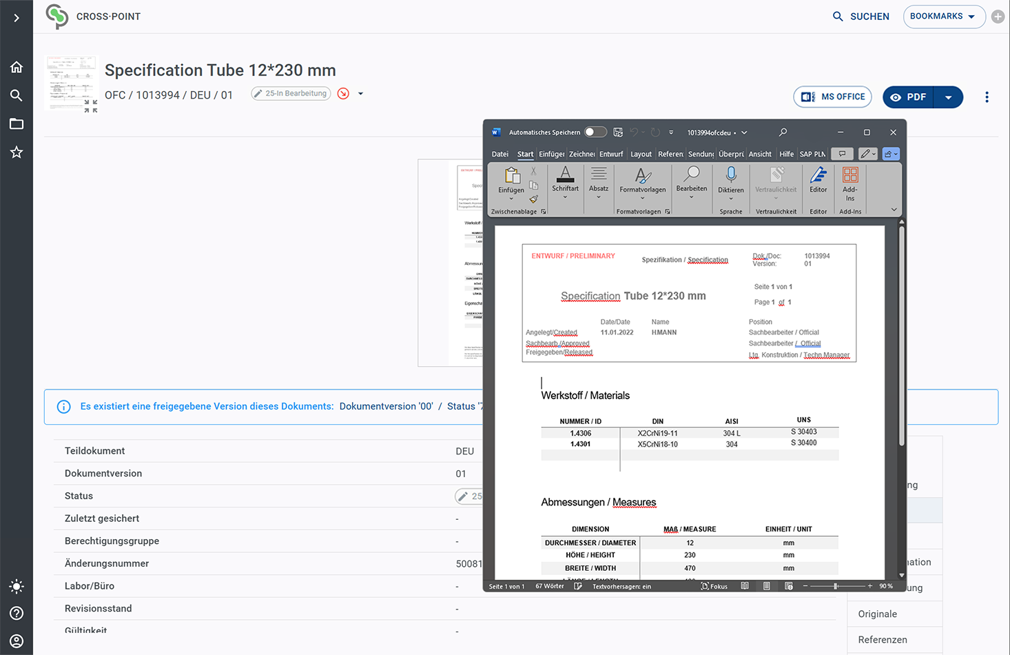 MS Office-Integration